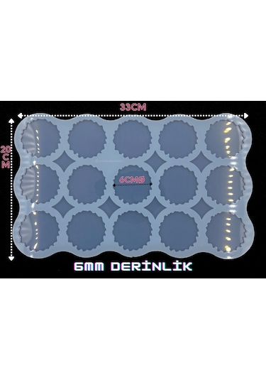 Epoksikalipmarketi Epoksi Silikon Magnet Kalıbı 15'li Geode Stil 2