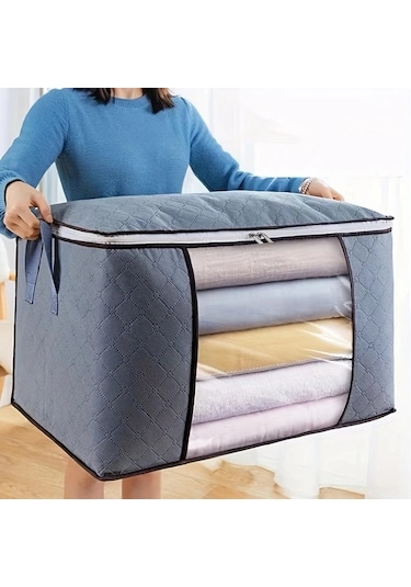 Gateesat Yatak Altı Giysi Saklama Çantası Navy Blue Sağlam Kumaş Ve Dayanıklı Fermuar Lacivert