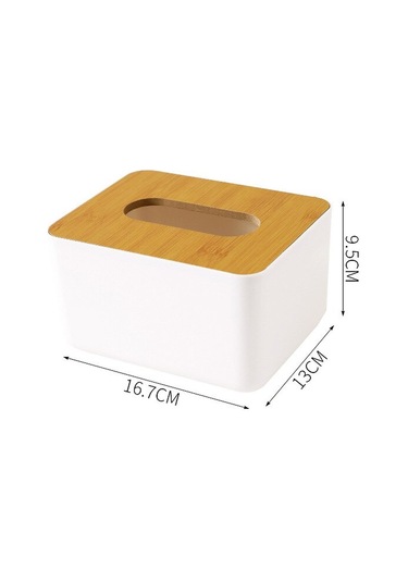 Orta Boy Normal Masaüstü Kağıt Mendil Kutusu Uzaktan Kumanda Depolama Rafı Ahşap Kapak Peçetelik Kare Plastik Doku Tutucu Mutfak Oturma Odası