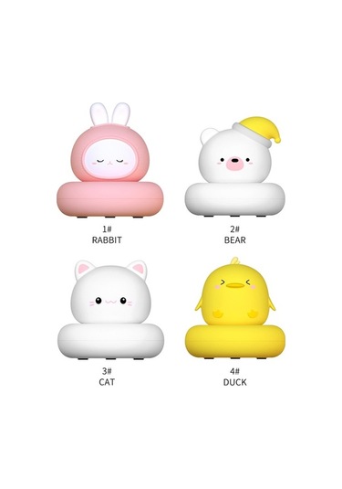 Novahub Esnek Mini Led'li Gece Lambası Usb Şarj Edilebilir Sevimli Tavşan/ayı/kedi/ördek Bebek Besleme Lambası Kısılabilir 3 Parlaklık Seviyesi Taşınabilir Okuma Lambası Diğer