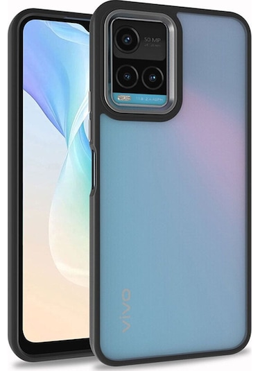 Vivo Y21s Kılıf Zore Flora Kapak Siyah