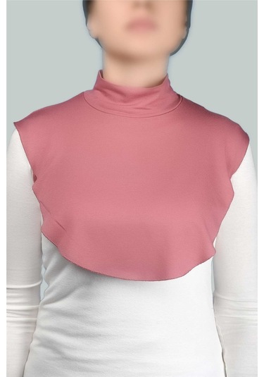 Altobeh Düz Balıkçı Yaka Boğazlı Penye Tesettür Kadın Yakalık Boyunluk - Gül Kurusu