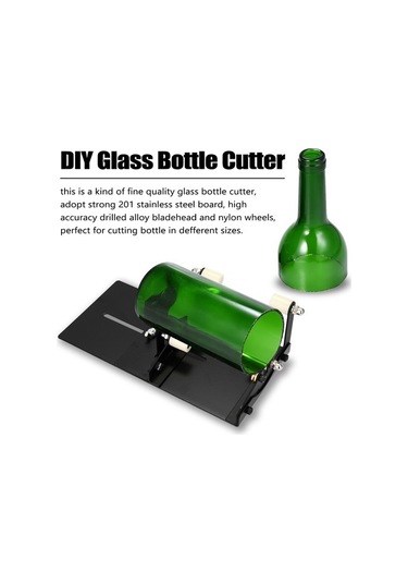 Ayarlanabilir Cam Şişe Kesici - Siyah