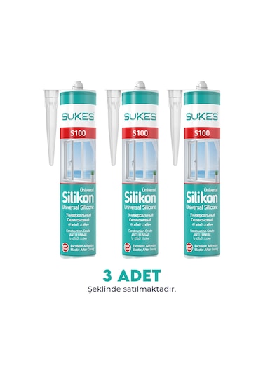 Sukes Universal Şeffaf Silikon 280 Gr 3 Lü Paket