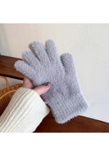 Willowhaven Kadın Termal Kış Eldiveni Gri Dokunmatik Ekran Uyumlu Yumuşak Polar