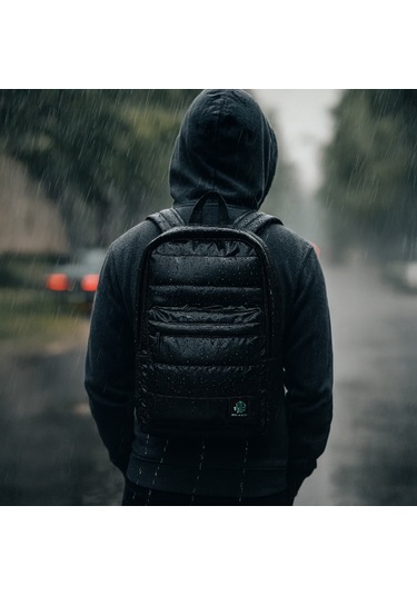 Biggdesign Moods Up Relaxed Kapitone Sırt Çantası Su Geçirmez Kumaşlı Okul Ve Laptop Çantası Siyah Siyah