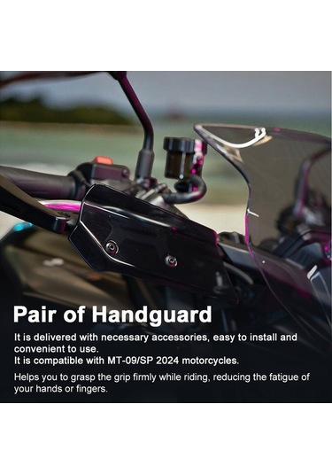 Pazly Abs Motor El Koruyucu - Siyah/şeffaf Gri Mt-09/sp 2024 İçin Pratik Koruma