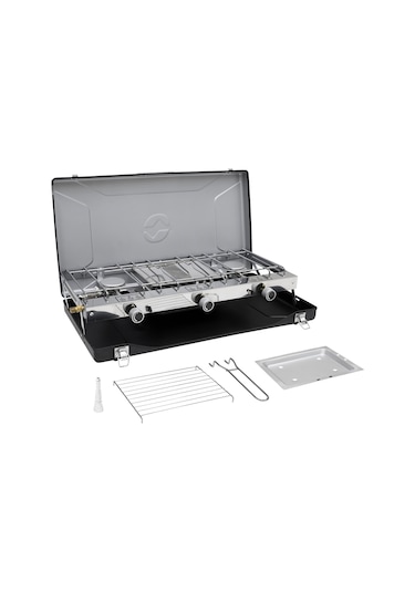 Outwell Kirishima Trio Stove Üçlü Kamp & Karavan Ocağı Lpg Çıkışlı Gri