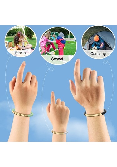 Fortunelane Dış Etkinlikler İçin Vintage Silikon Kovucu Bilezik, Dışarıda Sokar, 6 Adet Kovucu Çubuklu, Yetişkinler İçin Beyaz G