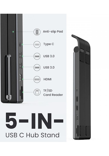 Ugreen Type-C USB 3.0 HDMI TF SD Dönüştürücülü Notebook Standı