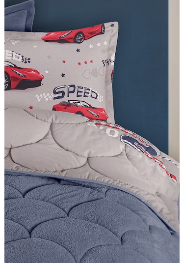 Nordqueen Wellsoft Tek Kişilik Uyku Seti Çift Taraflı Speed Kırmızı - Mavi