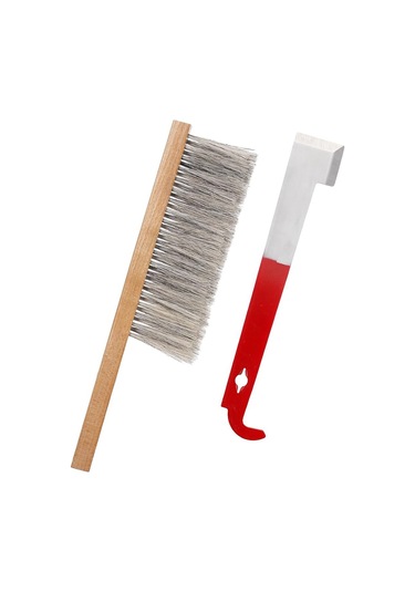 Xurunkeji Arıcılık İçin Arı Kovanı Aleti - J Kancası Ve Doğal At Kılı Arı Fırçası, Arı Kovanı Fırçası Arı Çerçevesi Kaldırıcı Ve Kazıyıcı