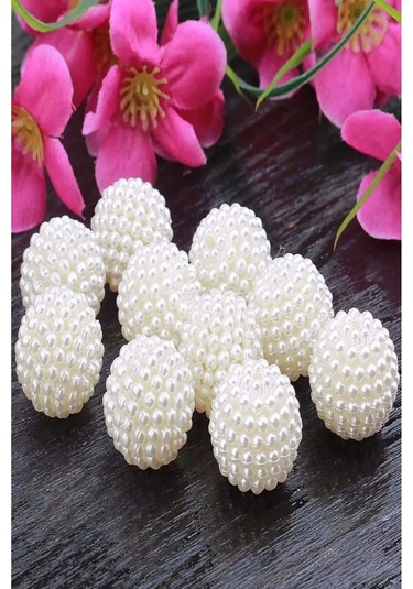 Böğürtlen Boncuk 14 Ml 50 Gr 53 Adet Krem Renk