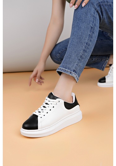 Luis A Costa Lc109 Beyaz Siyah Cilt Beyaz Taban Kadın Sneaker Renkli
