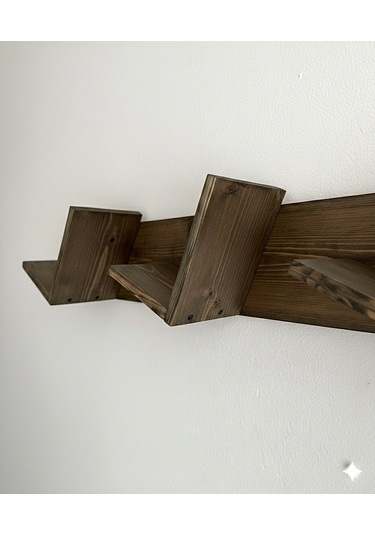 Doğal Ahşap Kitaplık, Dekoratif Tasarım Ahşap Vintage Kitaplık Ceviz