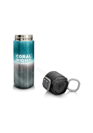 Coral High Kids Nefti Gri Renk Geçişli Desenli Pipetli Ve Direkt İçim Çelik Termos 500 Ml 31969 Altın