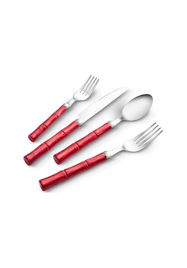 Karaca  Ember Kırmızı 6 Kişilik 24 Parça Çatal Kaşık Bıçak Seti