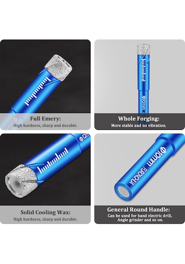 Kuru Elmas Matkap Uçları Seti 5 Adet 1/4 5/16 3/8 1/2 İnç Granit Seramik Mermer Fayans Taş Cam Elmas Kaplama