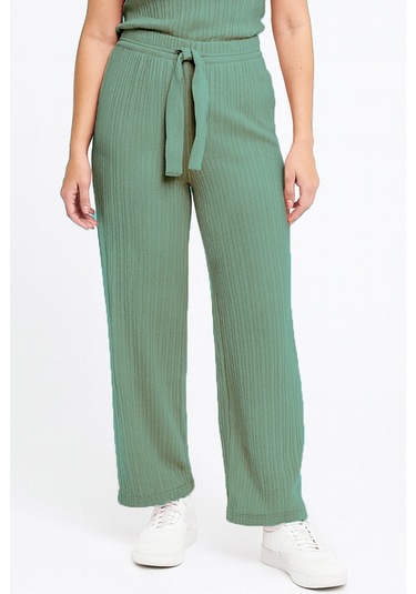 Bayan Pijama Altı Beli Lastikli Rahat Kalıp Yeşil