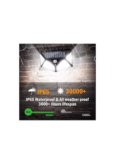 4 Adet 100 Led Solar Sokak Lambası 3 Modlu Güneş Enerjili Lamba