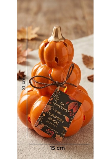 Wellesley Manor Pumpkin Space Kokulu Dekoratif El Boyama Seramik Balkabağı .