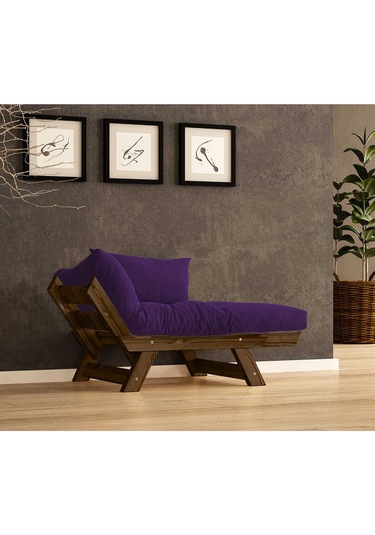 Woodesk Adalar Masif Ceviz-mor Renk Berjer Cpt8137-140 Mor