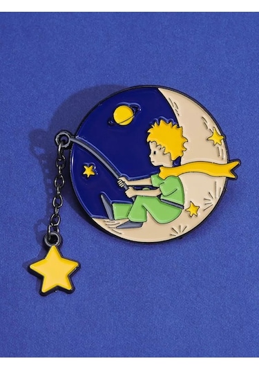 Proshik Küçük Prens Broş Küçük Rozet 242630018 Gri