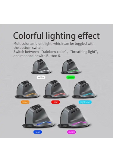 Hallow Zelotes F-26C Dikey Ergonomik Bluetooth Led Ekran Mouse