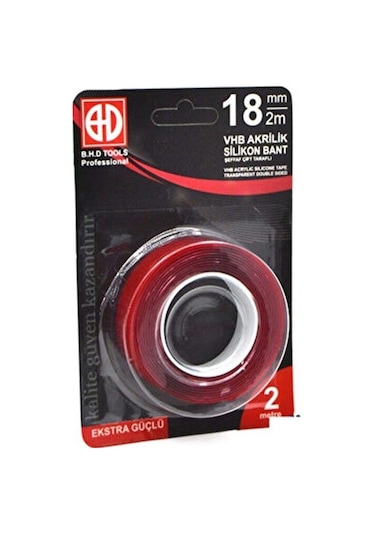 Bhd Vhb Akrilik Silikon Bant Şeffaf Çift Taraflı 18 MM x 2 m
