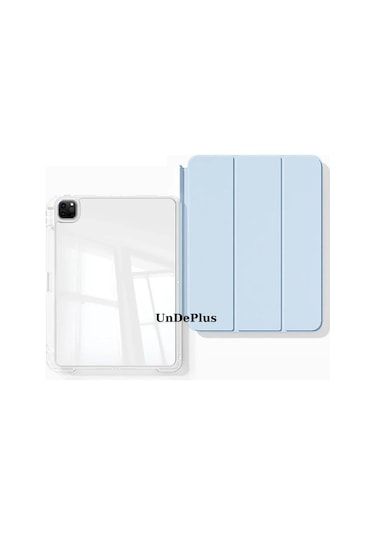 iPad Uyumlu Pro 11 İnç M4 2024 Kılıf Kalem Bölmeli Akrilik Şeffaf Ayrılabilir Case A2836 A2837 A3006