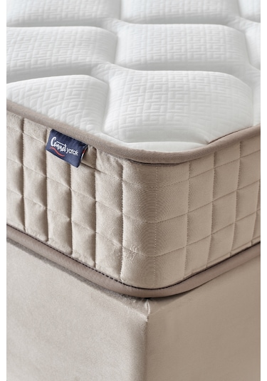 Manolya Tek Kişilik Sandıklı Baza Antibakteriyel Ortopedik Paket Yaylı Yatak 3 Lü Set 90 x 190