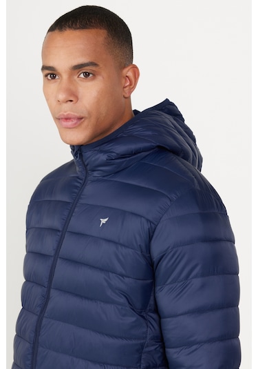 Erkek Lacı Standart Fit Normal Kesim Kapüşonlu Mont Lacı