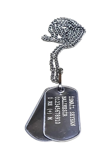 Orjinal Asker Künyesi - Lazer Kazıma - Army Dog Tag Gümüş