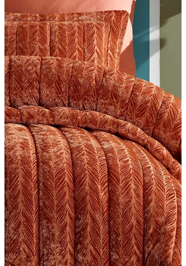 Elart Comfort Yeni Nesil Çift Kişilik Uyku Seti - 3 Parça Velvet Tarçın (230x220) Tarçın