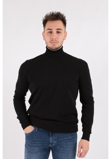 Cazador 3604-fw Erkek Tam Balıkçı Kazak 23KCEEO03604-R1534 Siyah