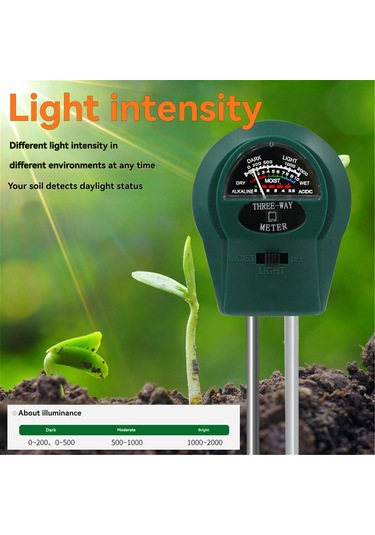 Dofolink St-01 Bahçe Toprak Test Cihazı - Ph Değeri, Nem Ve Işık Seviyesi Ölçer Pil Gereksiz