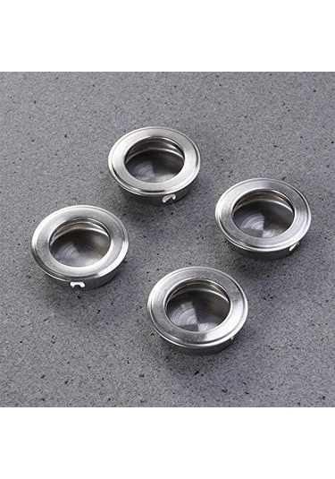 Kapı Kolu 4 Adet 35 Mm Düz Paslanmaz Çelik Gömme Kulp Takılı Buz