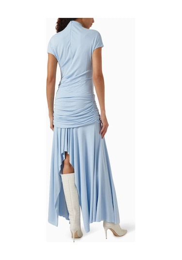 Acne Studios Asimetrik Elbise - - %100 Viskon - Jarse Kumaş - Modern Tasarım Açık Mavi