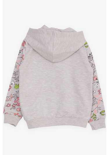 Breeze Kız Çocuk Hırka Çiçek Baskılı 1-4 Yaş, Bej Melanj