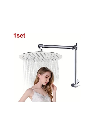 Fastbuy Challenger Krom Kaplama Duş Kolu Ve Yağmur Başlığı Seti - 40.64x20.32 Cm