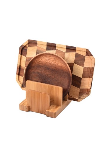 Pazly Suntek Bambu Kesme Tahtası Rafı, Kap Tava Kapakları Ve Plakalar Kahverengi Kahverengi