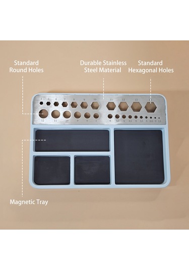 Geeroyoo Model Parçaları İçin Manyetik Tabanlı Çok Amaçlı Tamir Tepsisi - Yuvarlak Ve Altıgen Delikli