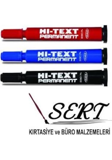Hi-Text Permanent Kalemi Mavi 12Li Paket Yuvarlak Uç