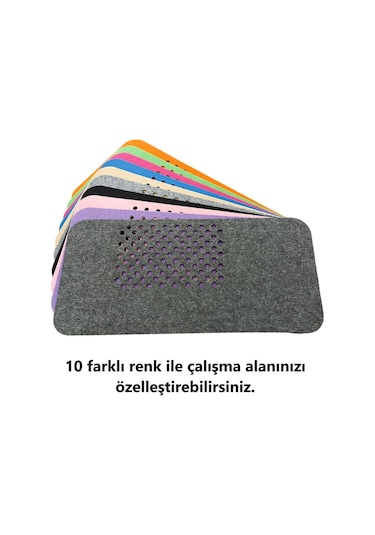 Çalışma Masası Düzenleyici Keçe Bilgisayar Mouse Pedi Masa Üstü Düzenleyici Mat 70x32 Cm Turuncu
