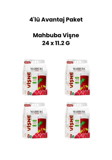 Mahbuba Vişne 4'lü Avantaj Paket Soğuk Veya Sıcak Tüketilebilir Toz İçecek 24 X 11.2 G 11.2 G
