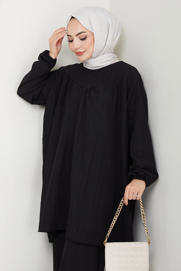 Tunik Pantolon İkili Takım 1606 - Siyah Siyah