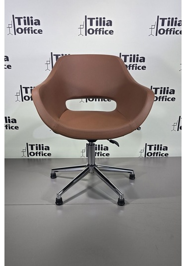 Monaco Çalışma Kesim Koltuğu Konik Sabit Ayak Kahverengi