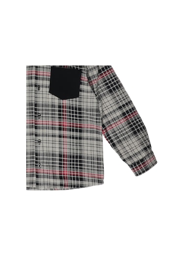 Panço Erkek Çocuk kapüşonlu Kareli Gömlek Siyah 2221bk06006-2943 001