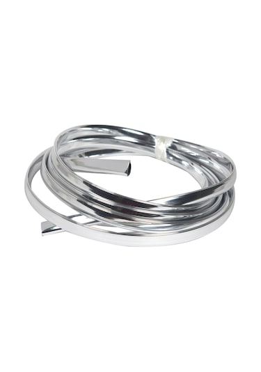 U Tip Geçmeli Krom Nikelaj Şerit Krom Silver Geniş 3 Metre