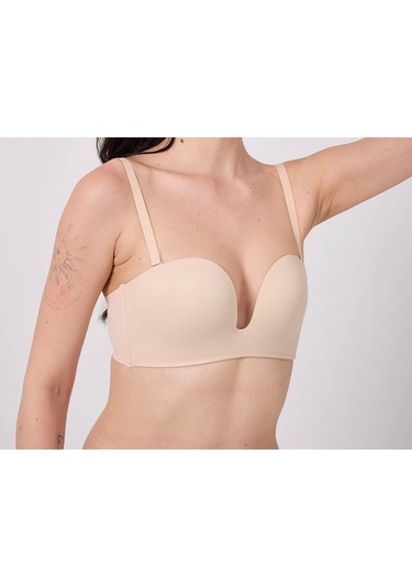 Freshness Msf05 Destekli V Dekolte Lazer Kesim Sütyen Ten